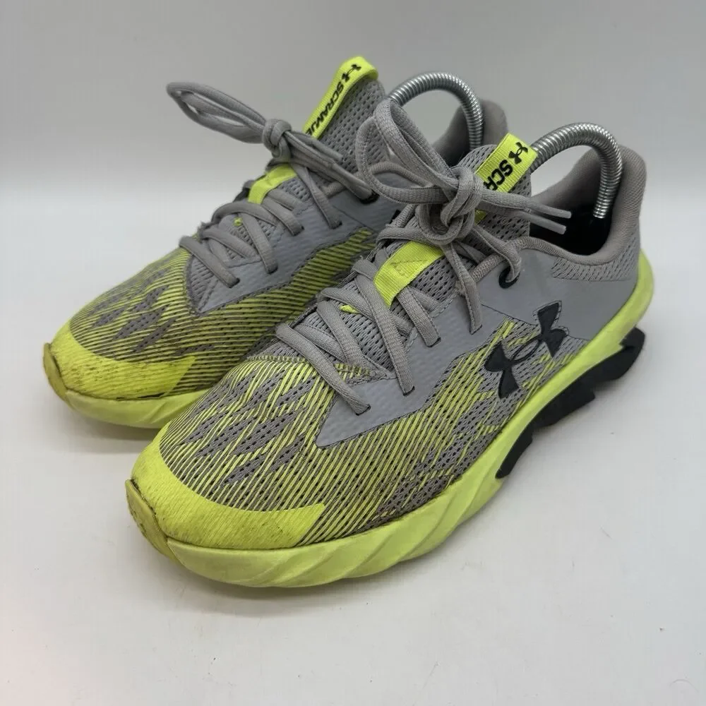 Under Armour UA Charged  Scramjet 3 Sneakers Youth 7Y Gray Yellow Athletic Shoes